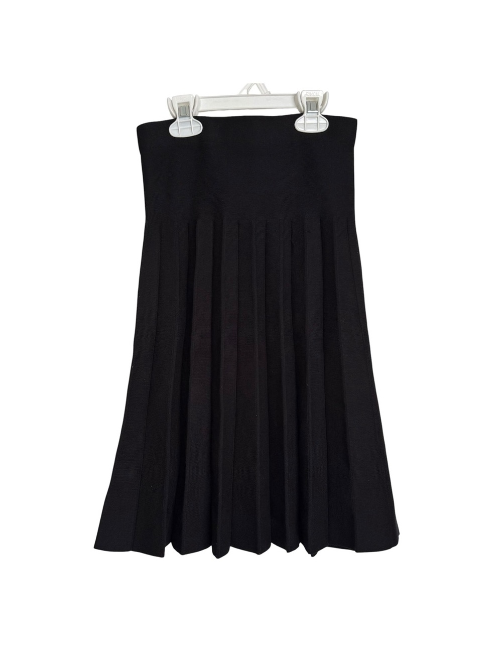 Kidichic Pleated Knit Skirt Knee Length Girls Size 12 Black Pull On